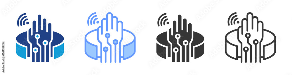 Aufkleber wearable technology icon set multiple style collection