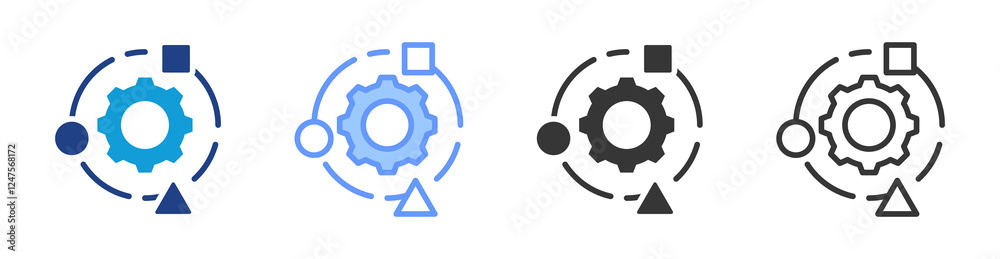 Aufkleber Adaptive System icon set multiple style collection