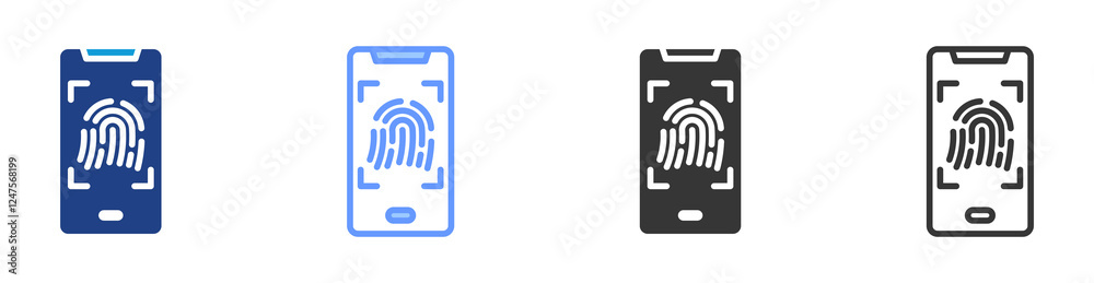 Poster Biometric Sensor icon set multiple style collection