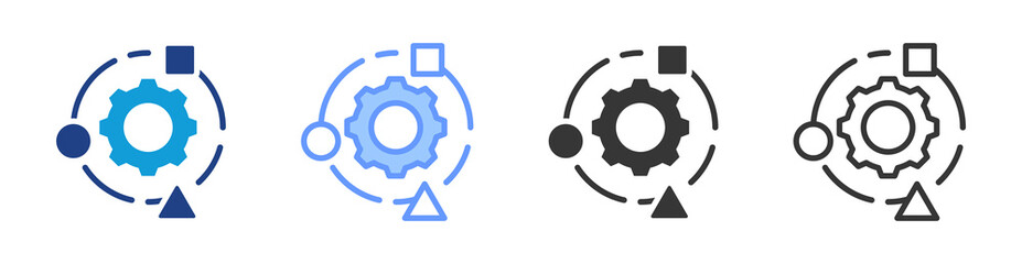 Adaptive System icon set multiple style collection