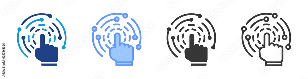 Poster Tangible Interface icon set multiple style collection
