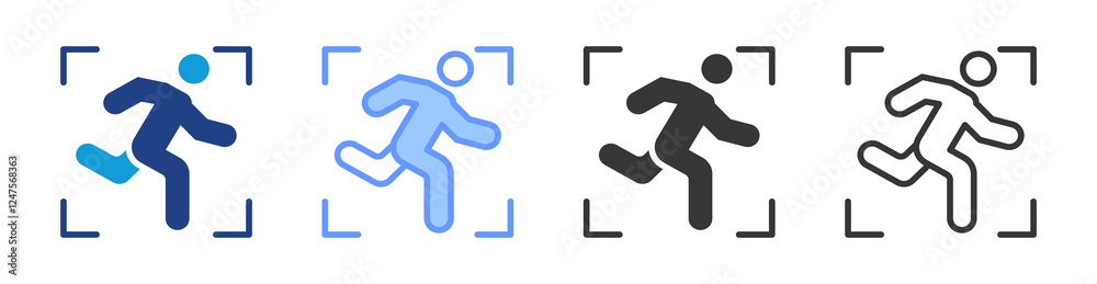 Poster Motion Sensor icon set multiple style collection