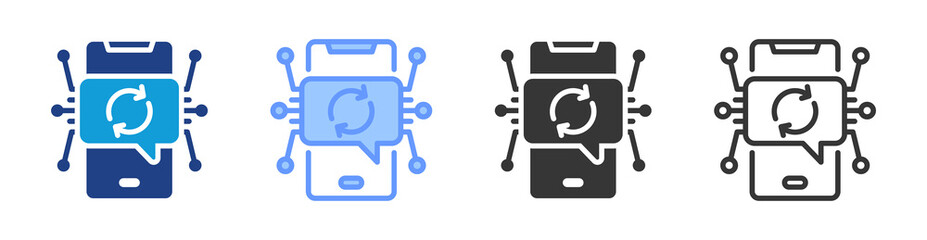 Augmented Feedback icon set multiple style collection