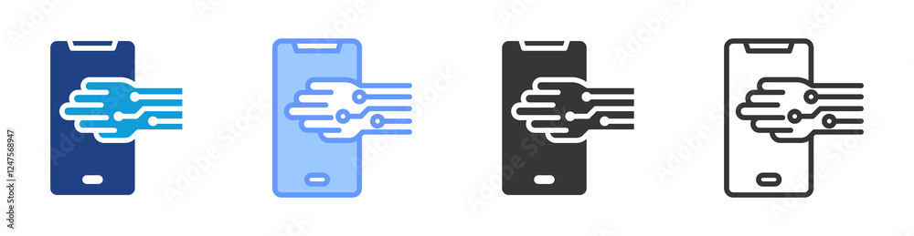 Poster Gesture Based Input icon set multiple style collection