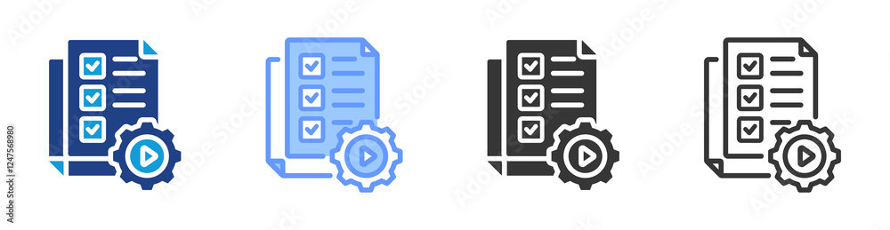 Aufkleber Task Automation icon set multiple style collection
