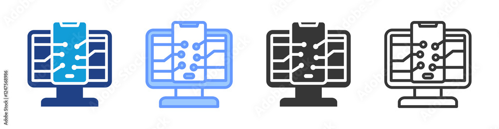 Poster Adaptive Interface icon set multiple style collection