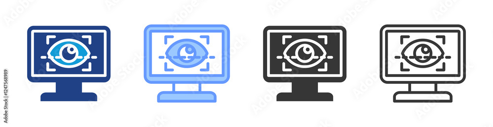 Poster eye gaze icon set multiple style collection