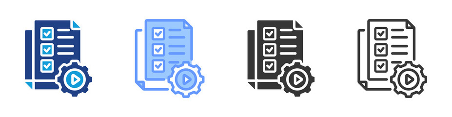 Task Automation icon set multiple style collection