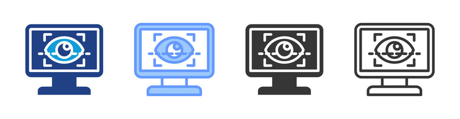 Eye Gaze icon set multiple style collection
