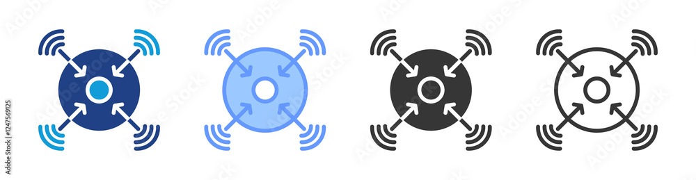 Poster Sensor Fusion icon set multiple style collection