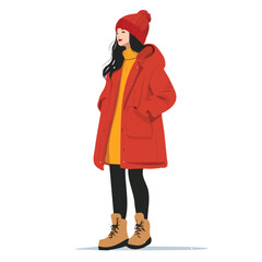 girl in red dress and scarf North Macedonia style