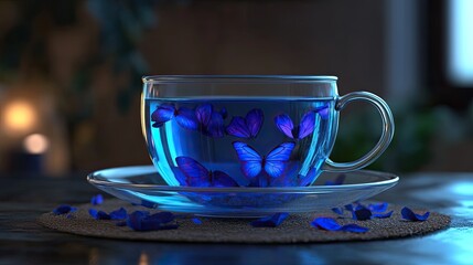 Magical Butterfly Tea: A Cup of Enchantment and Tranquility Scene