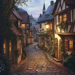 Fototapeta premium narrow street in the old town