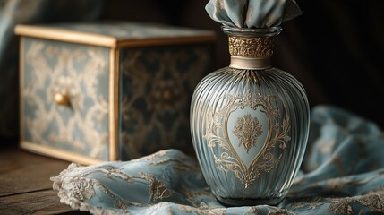 Vintage perfume bottle and exquisite box