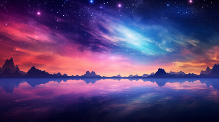 Fototapeta premium Starry Night Sky Background with Galaxies and Sparkling Stars