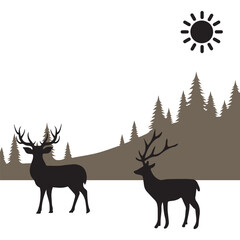 deer silhouette vector illustration