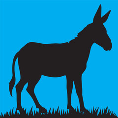 silhouette of a donkey, donkey