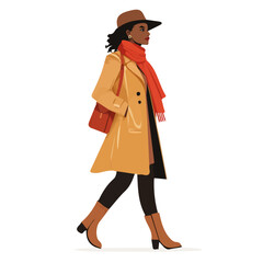 Seychelles Woman Winter Clothes Vector Illustration | Elegant and Cozy Cold-Weather Fashion Artwork  
