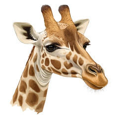 Giraffe Head Vector Illustration | Majestic Wildlife Artwork for Logos & Digital Designs  
