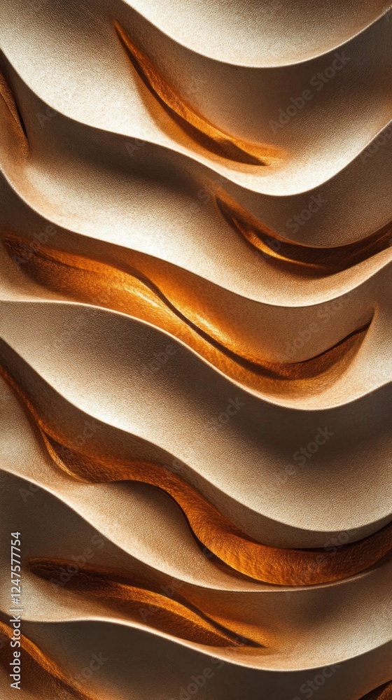 Poster Flowing patterns create a mesmerizing display of light and shadow on the textured surface, enhancing the atmosphere of contemporary interiors. The soft curves bring warmth and elegance to any space