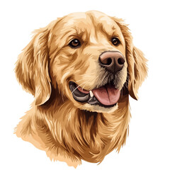 Golden Retriever Head Vector Illustration | Friendly Canine Artwork for Logos & Prints  
