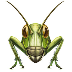 Grasshopper Head Vector Illustration | Intricate Insect Artwork for Logos & Digital Designs  
