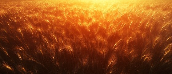 Image of a field of wheat touched by the hands of spikes
