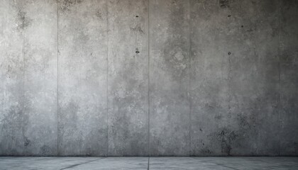 Empty room with gray concrete walls, floor. Modern design with neutral colors. Minimalist, simple room background. Suitable for interior design, architecture, construction. Contemporary ambiance.
