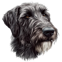 Irish Wolfhound Head Vector Illustration | Majestic Canine Artwork for Logos & Prints  
