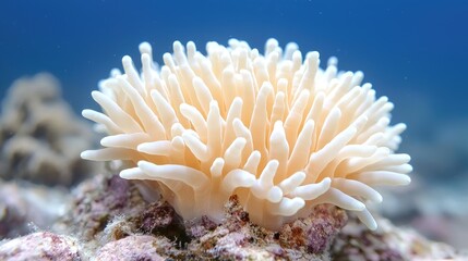 Naklejka premium Underwater coral reef anemone ocean life