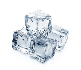   Ice cubes isolated on white background