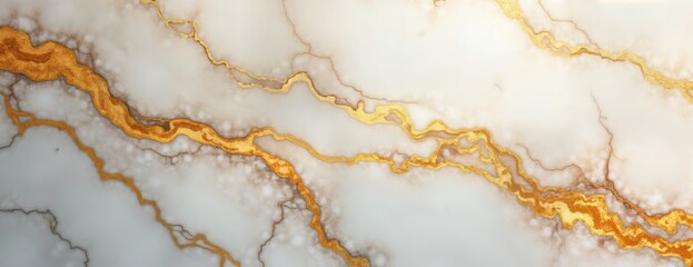 Obraz premium Elegant marble background featuring gold veins on light beige, gray marble surface. Natural pattern, texture create luxurious, sophisticated design. High-quality material suitable for interior design