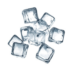  Ice cubes isolated on white background