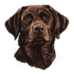Labrador Retriever Head Vector Illustration | Loyal Companion Dog Artwork for Logos & Prints  
