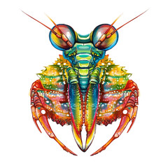 Mantis Shrimp Vector Illustration | Vibrant Marine Artwork for Logos & Digital Designs  
