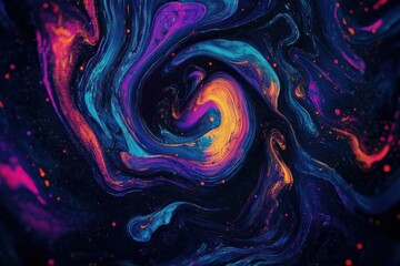 Vibrant cosmic nebula swirling in deep space with glowing colors and energy.