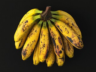 Ripe Bananas Isolated on Blackboard Background | Nutrition Food Concept | Healthy Eating and Vegan Food Concept