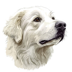 Maremma Head Vector Illustration | Majestic Guardian Dog Artwork for Logos & Prints  
