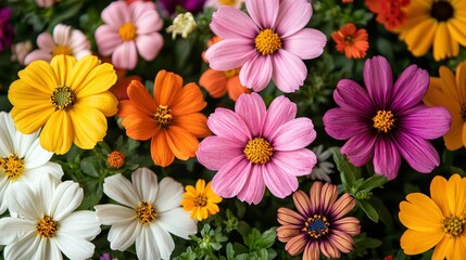 Colorful daisies bloom, garden closeup, vibrant flowers, nature background, spring floral wallpaper
