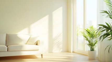 Fototapeta premium Living room with soft natural tones