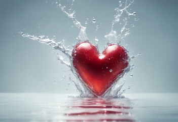 form heart splash water shape nubes splashing waterdrop spray three-dimensional abstract background blue celebration clean concept dripped freshness liquid love macro nature purity ripple spotted