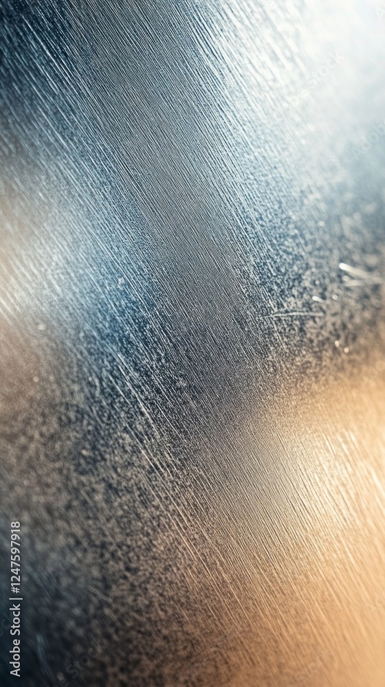Poster the interplay of light and shadow creates a stunning visual effect on a brushed metallic surface, sh