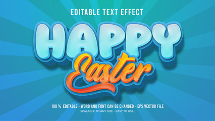 happy easter editable text effect