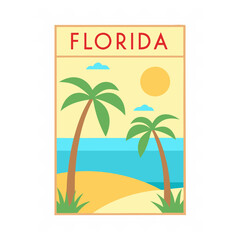 Florida Souvenir Postage Stamp Vector Illustration