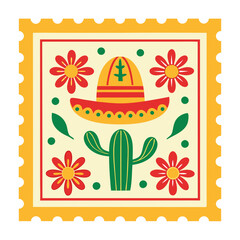 Souvenir Postage Stamp Vector Illustration