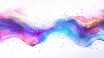 Fototapeta premium A vibrant, flowing abstract design featuring colorful swirls and starry effects.