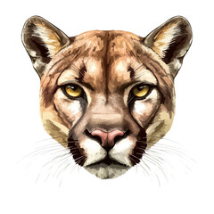 Powerful Puma Head Vector Illustration – Fierce Animal Artwork
