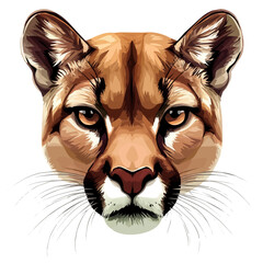 Powerful Puma Head Vector Illustration – Fierce Animal Artwork
