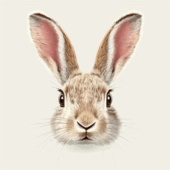 Whimsical Rabbit Head Vector Illustration – Cute Animal Artwork

