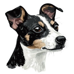 Adorable Rat Terrier Head Vector Illustration &ndash; Cute Dog Artwork
